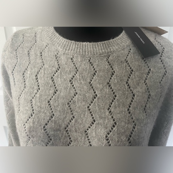 Sweater dress pointelle crochet knit womens large - Picture 2 of 3